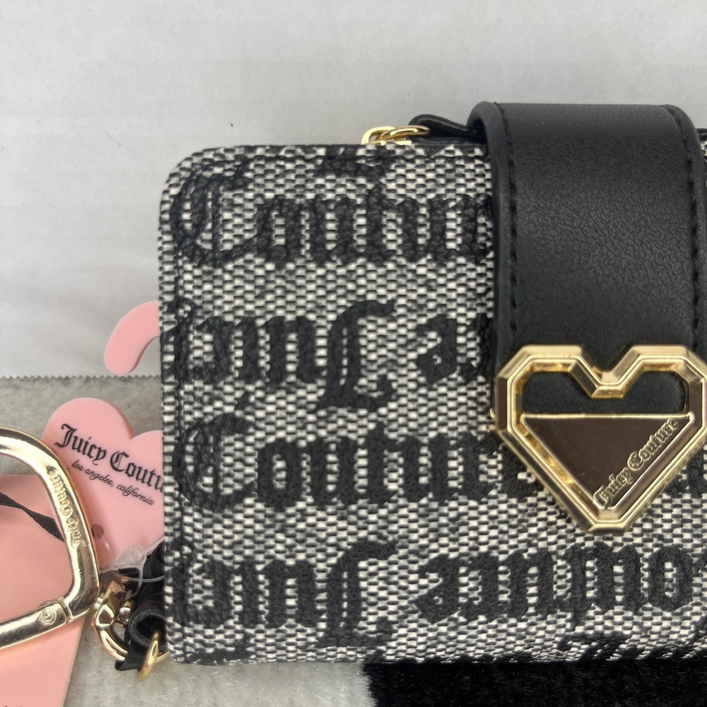 Juicy Couture  MODERN CHIC TAB CARD  WALLET Black Beige Brand New With Tags - Picture 4 of 10